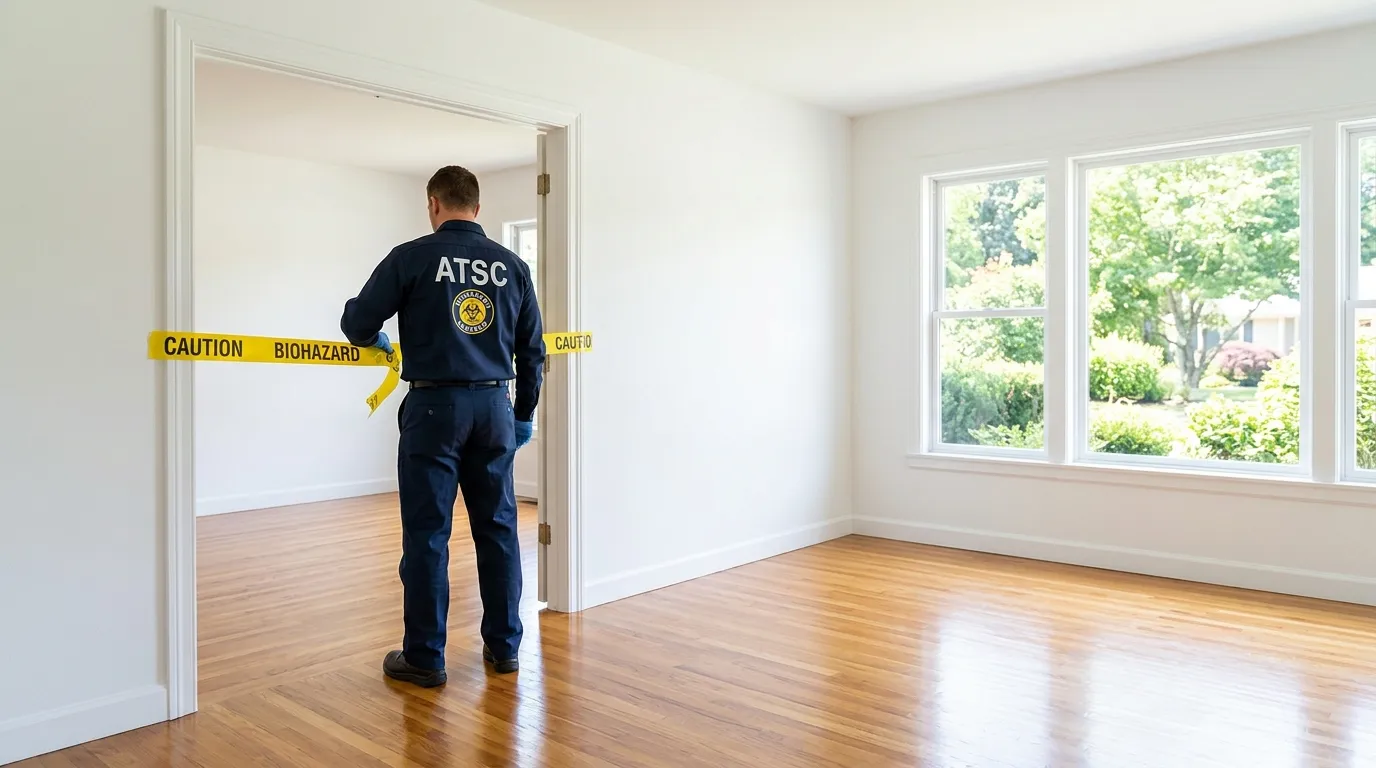 Certified biohazard cleanup crew performing Decomposition Cleanup in Bethesda